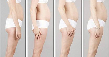 Hamilelikte ilk üç ayda fiziksel olarak bir değişim gözle görülmez. Göbek 13. haftadan sonra çıkmaya başlar.. Bu fotografta 13 ile 16ıncı haftada ki değişim görülebilir.