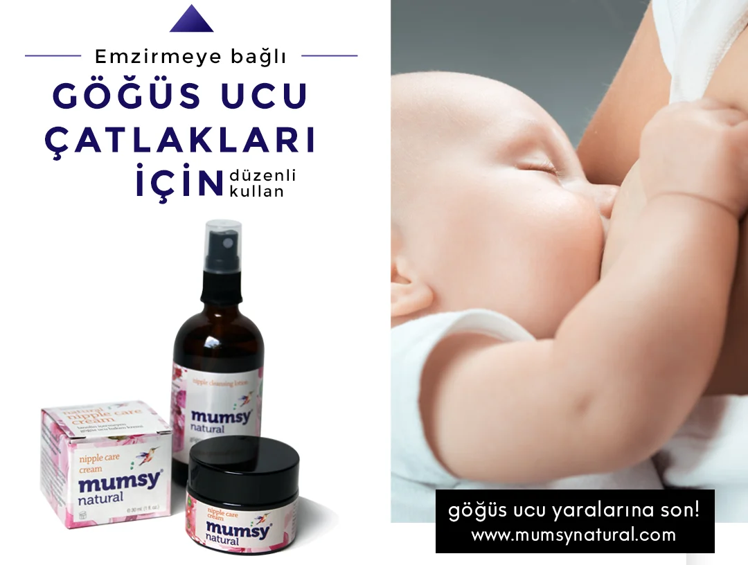 Mumsy Natural Göğüs ucu yaralarının oluşumunu önlemeye yardımcı Doğumdan önce ve sonra Mumsy Natural® emzirme ürünlerini kullanan anneler göğüs ucu yaraları ve ağrılarını yaşamadan bebeklerini daha uzun süre emziriyor.