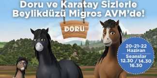 Beylikdüzü Migros AVM Sahnesinde Sevilen Karakter Doru ve Karatay çocukları bekliyor