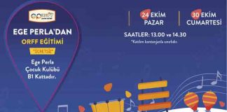 Ege Perla’dan Miniklere Orff Eğitimi konuşma, müzik ve dansın bir arada kullanımıyla uygulanan Orff Eğitimi; 24 Ekim ve 30 Ekim’de Mozart PSM eğitmenleri eşliğinde Ege Perla Çocuk Kulübü’nde gerçekleşecek
