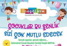 İnegöl AVM’de 4 Haziran’da Canlı Müzik etkinliği, 5 Haziran’da Dünya Çevre Günü’ne özel Çiçek Dikim Çocuk Atölyesi, 11-12 Haziran’da Geleneksel Çocuk Oyunları Şenliği gerçekleşecek. 17.00 ile 20.00 saatleri arasında gerçekleşecek şenlikte; Dev Jenga, Halat Çekme, Çuval Yarışı, Hulahop, Sek sek oyunu, Mumyalama Yarışması, Kaşıkla Pinpon Topu Taşıma, Sandalye Kapmaca, Balon Patlatma, Yüz Boyama, Sosis Balon gibi etkinlikler çocukları bekliyor olacak.